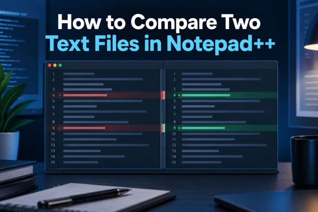 How to Compare Two Text Files in Notepad